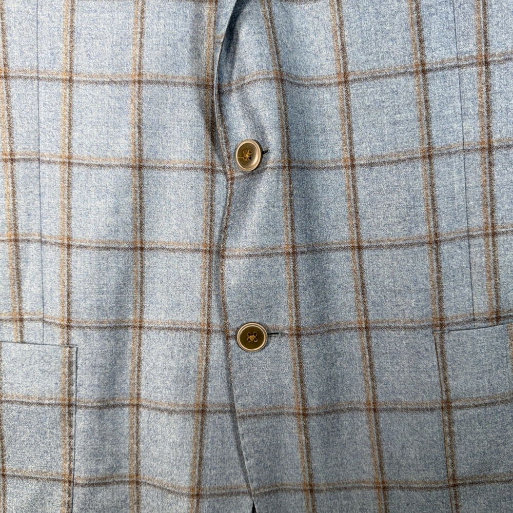 Joseph Abboud Heritage Windowpane Blazer Mens 44 Long Blue Reda Super 130s Wool - Picture 7 of 16